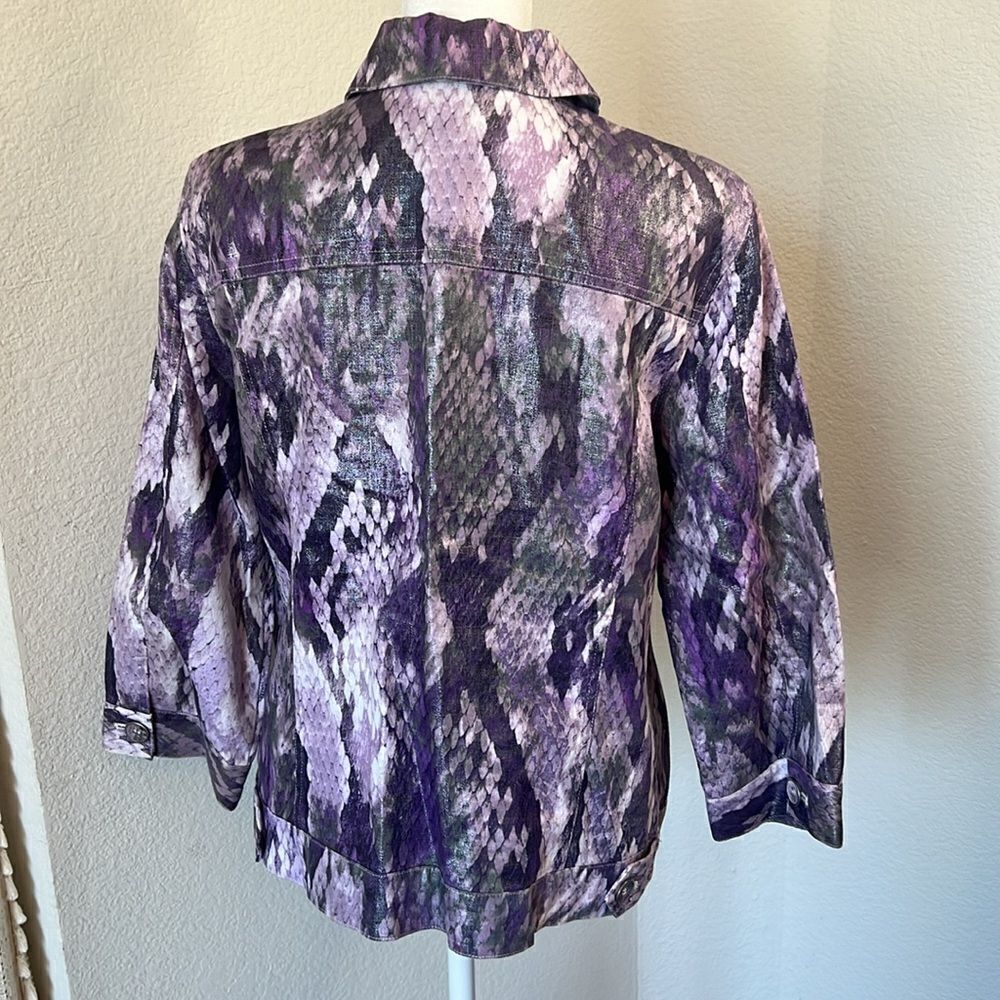 Chico's Women's Snakeskin Patterned Button Front … - image 4